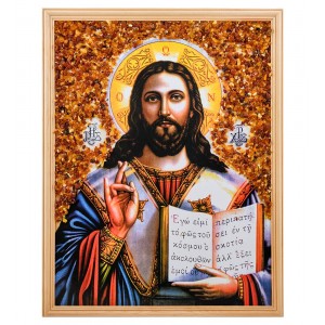 Икона Иисус Христос (янтарная крошка) Икона Иисус Христос (янтарная крошка)