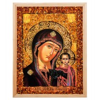 Икона Божией Матери Казанская (янтарная крошка)