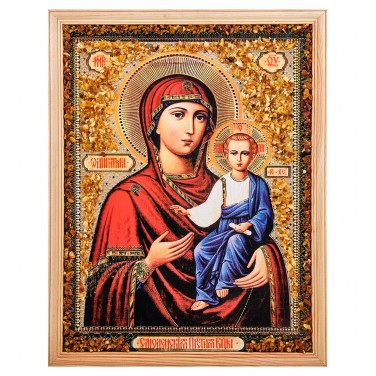 Икона Божией Матери Смоленская (янтарная крошка)