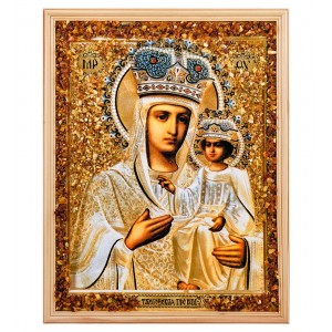 Икона Божией Матери Тамбовская (янтарная крошка)