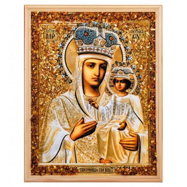 Икона Божией Матери Тамбовская (янтарная крошка)