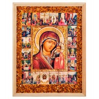 Икона Божией Матери Казанская (янтарная крошка) Икона Божией Матери Казанская (янтарная крошка)