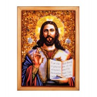 Икона Иисус Христос (янтарная крошка)