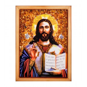 Икона Иисус Христос (янтарная крошка) Икона Иисус Христос (янтарная крошка)