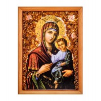 Икона Божией Матери Иверская (янтарная крошка)
