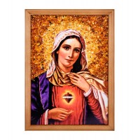 Икона Божией Матери (янтарная крошка)