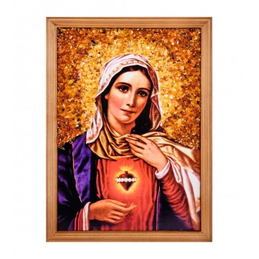 Икона Божией Матери (янтарная крошка)