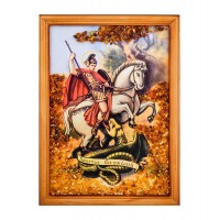 Икона Великомученик Георгий Победоносец (янтарная крошка)