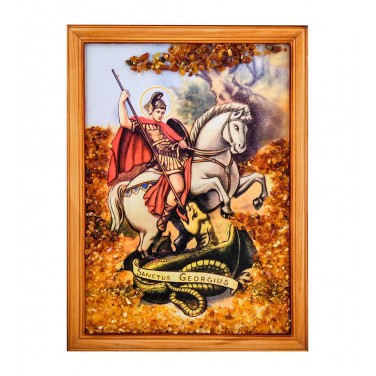 Икона Великомученик Георгий Победоносец (янтарная крошка)