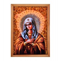 Икона Божией Матери Умиление (янтарная крошка)