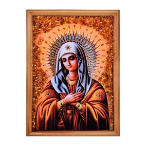 Икона Божией Матери Умиление (янтарная крошка)