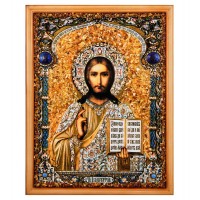 Икона Господь Вседержитель (янтарная крошка)
