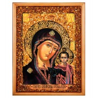 Икона Божией Матери Казанская (янтарная крошка)
