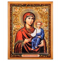 Икона Божией Матери Смоленская (янтарная крошка)