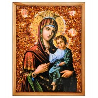 Икона Божией Матери Иверская (янтарная крошка)