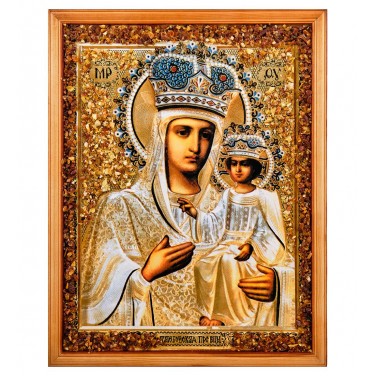 Икона Божией Матери Тамбовская (янтарная крошка)