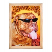 Картина Красавчик бультерьер (янтарная крошка)