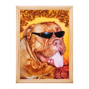 Картина Красавчик бультерьер (янтарная крошка)
