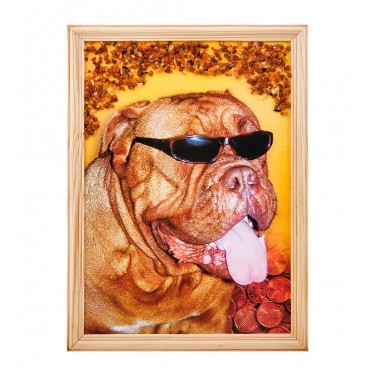 Картина Красавчик бультерьер (янтарная крошка)
