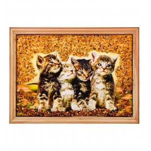 Картина Котята (янтарная крошка)