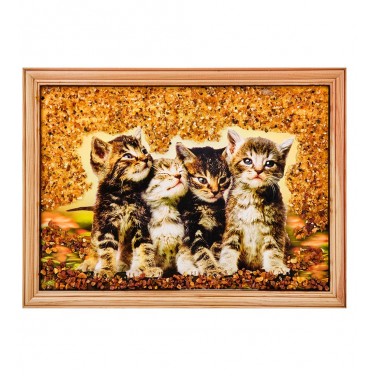 Картина Котята (янтарная крошка)