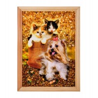 Картина Милая семейка (янтарная крошка)