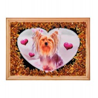 Картина Милый йоркшир (янтарная крошка)