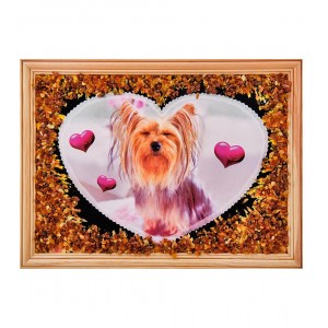 Картина Милый йоркшир (янтарная крошка) Картина Милый йоркшир (янтарная крошка)