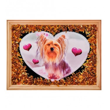 Картина Милый йоркшир (янтарная крошка)