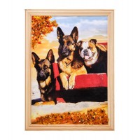Картина Три собаки (янтарная крошка)
