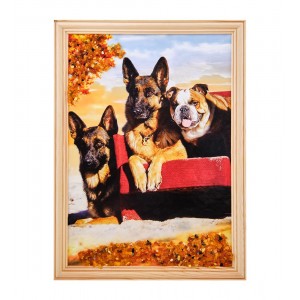 Картина Три собаки (янтарная крошка)