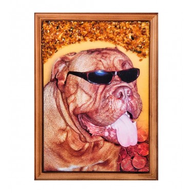 Картина Крутой бультерьер (янтарная крошка)