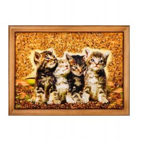 Картина Милые котята (янтарная крошка)