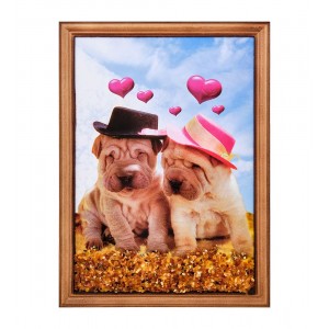 Картина Два шарпея (янтарная крошка)