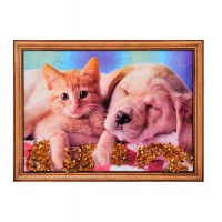 Картина Пушистые питомцы (янтарная крошка)