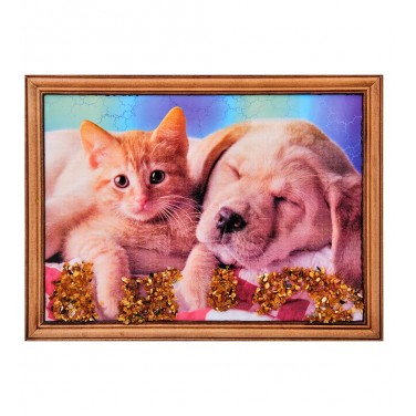 Картина Пушистые питомцы (янтарная крошка)