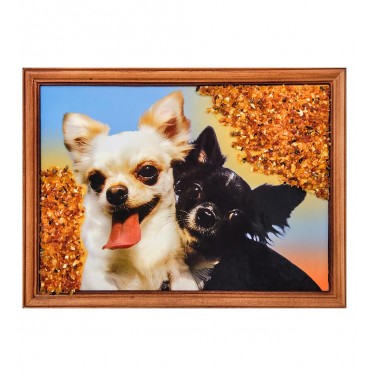 Картина Парочка чихуахуа (янтарная крошка)