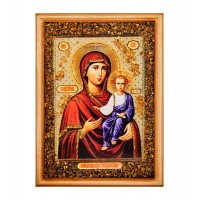 Икона Божией Матери Смоленская (янтарная крошка)