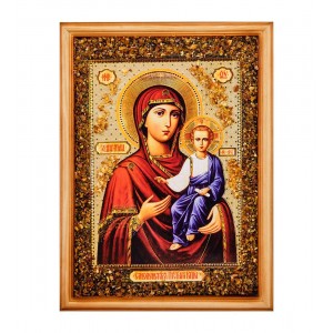 Икона Божией Матери Смоленская (янтарная крошка)