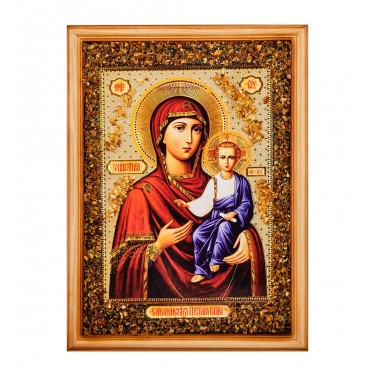 Икона Божией Матери Смоленская (янтарная крошка)