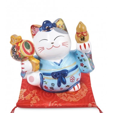 Копилка Кот в синем кимоно