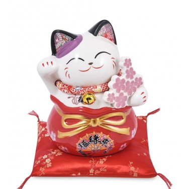 Копилка Кот с сакурой