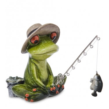 Фигурка Лягушонок на рыбалке