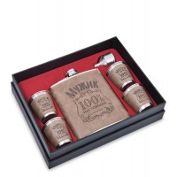 Подарочный набор с фляжкой 100% мужик!