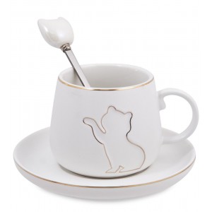 Чайная пара Белая кошечка