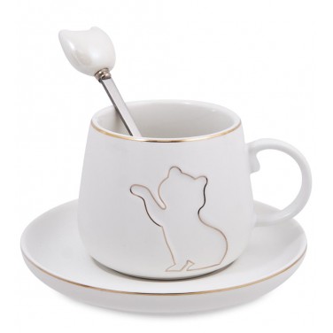 Чайная пара Белая кошечка