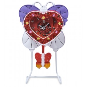 Настольные часы Бабочка с алой розой Настольные часы Бабочка с алой розой