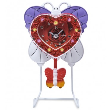 Настольные часы Бабочка с алой розой
