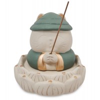 Подставка для благовоний Кот в лотосе