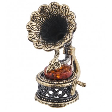 Фигурка Граммофон - павлин (янтарь)